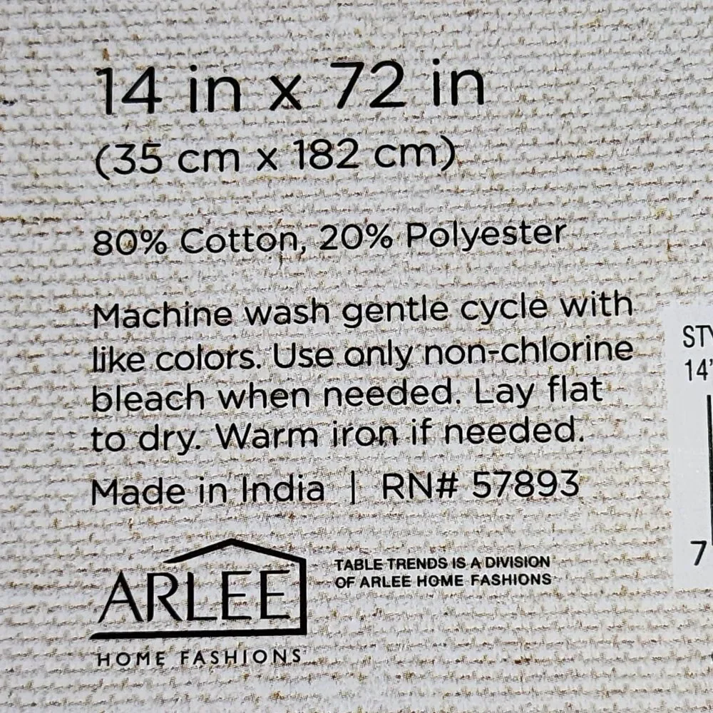 ARLEE Table‎ Runner Naples 14x72 inch